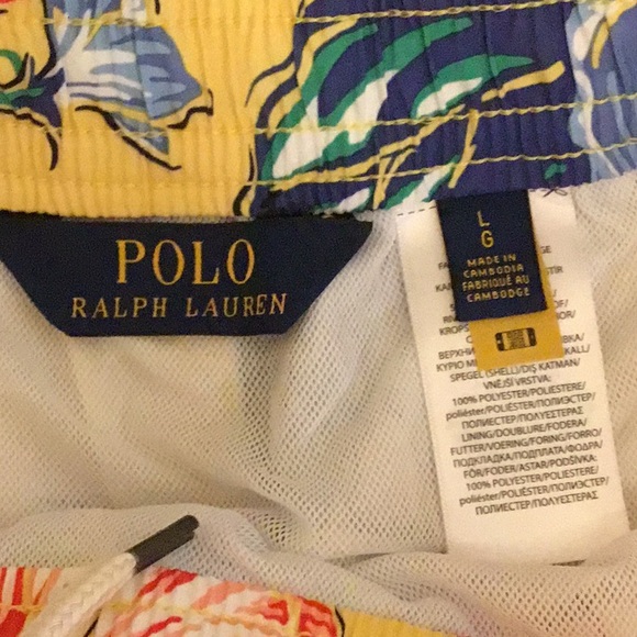 *EUC* Polo tropical yellow bathing suit. Size L. - Picture 4 of 4